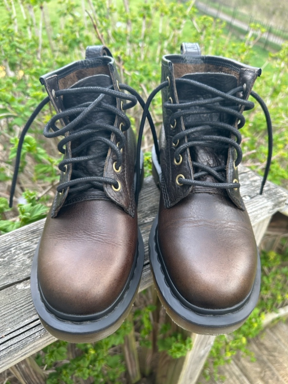 Doc’s Brown Leather 6-Eyelet Lace-Up Boots